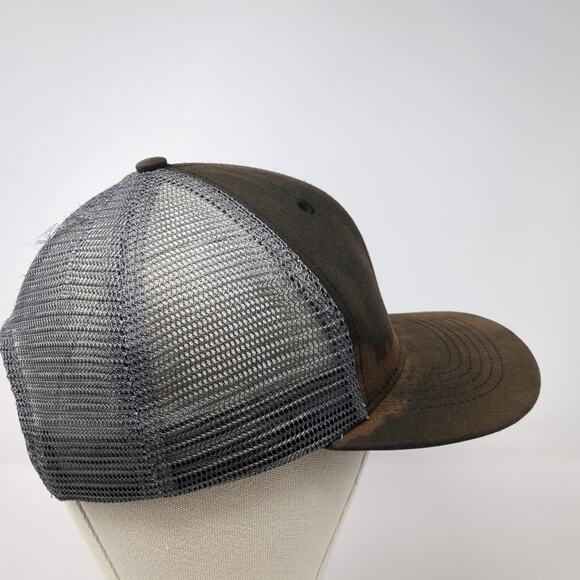 Idaho State Leather Patch Snapback Trucker Hat Black OS Arcadian Outfitters - Picture 5 of 9